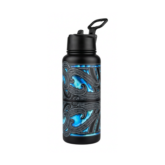 Tāhuna Drink Bottle – Black Paua