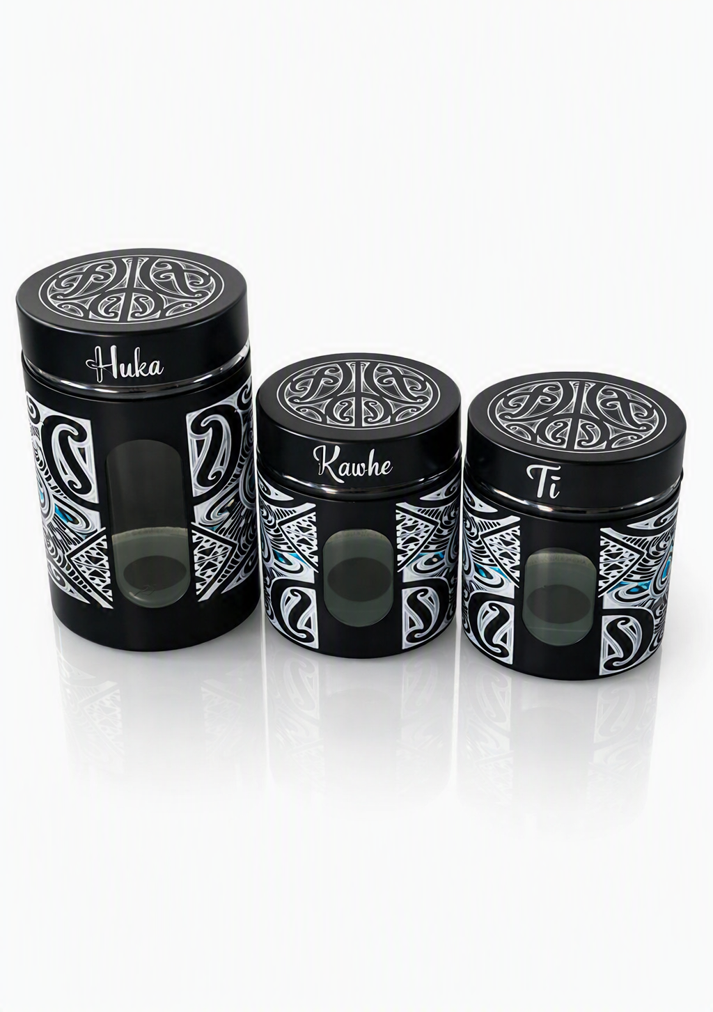 New Black Canister Set – three piece set