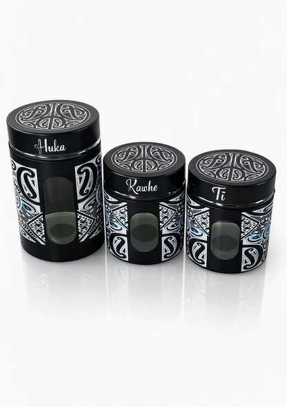 New Black Canister Set – three piece set