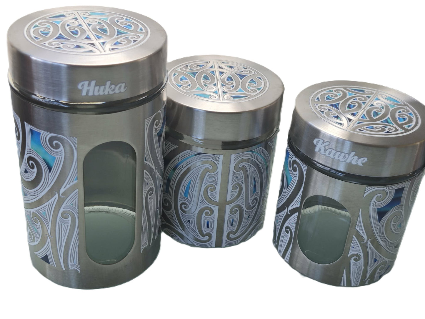 Silver canister set - Ti, Kawhe, Sugar