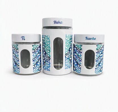 Te Ao Whānau - White Canister Set