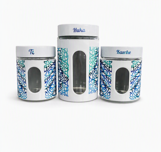 Te Ao Whānau - White Canister Set