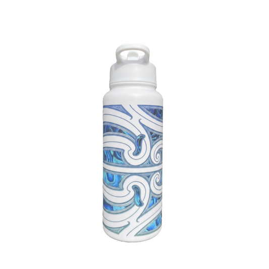Tāhuna Drink Bottle – White Paua