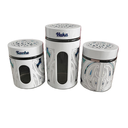 Te Huka Ā Tai – White Canister Set