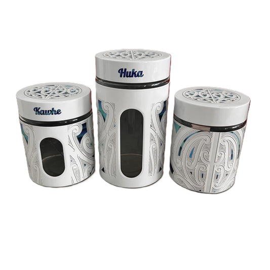 Te Huka Ā Tai – White Canister Set