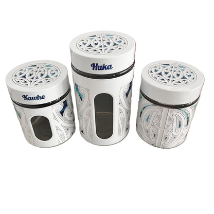 Te Huka Ā Tai – White Canister Set